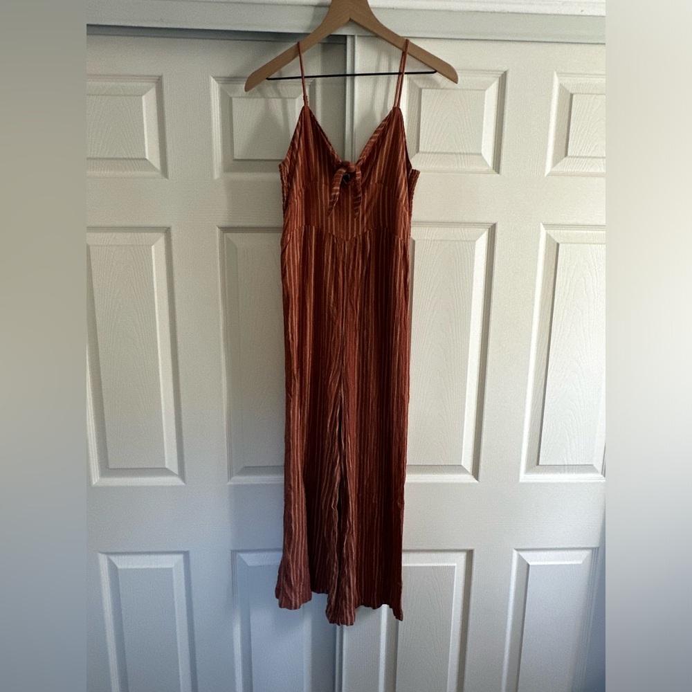 American Eagle Outfitters Women's Orange and Tan Jumpsuit